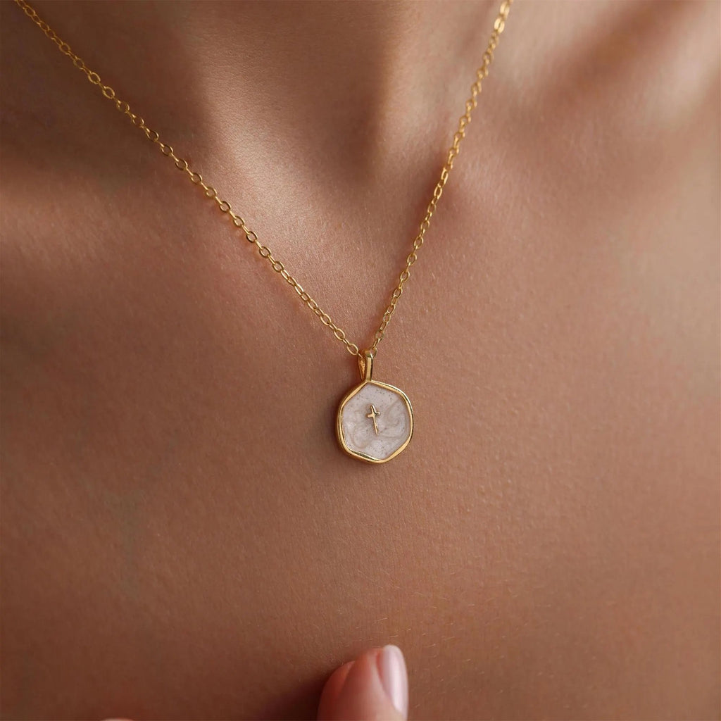 New Arrival✨The "Serene Faith" Vintage Oval Cross Necklace