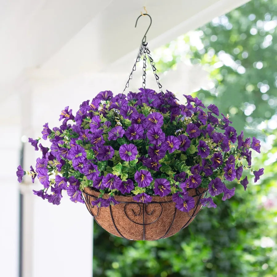 FloraVista – Lebendiger künstlicher Hängepflanzen-Blumenkorb