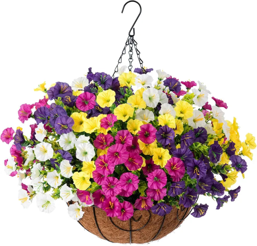 FloraVista – Lebendiger künstlicher Hängepflanzen-Blumenkorb