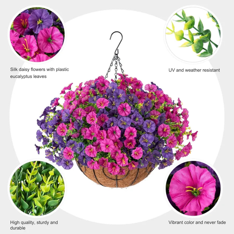 FloraVista – Lebendiger künstlicher Hängepflanzen-Blumenkorb