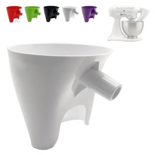 FlourFlow – Trichter mit gleichmäßiger Ausgussöffnung für Küchenmaschinen